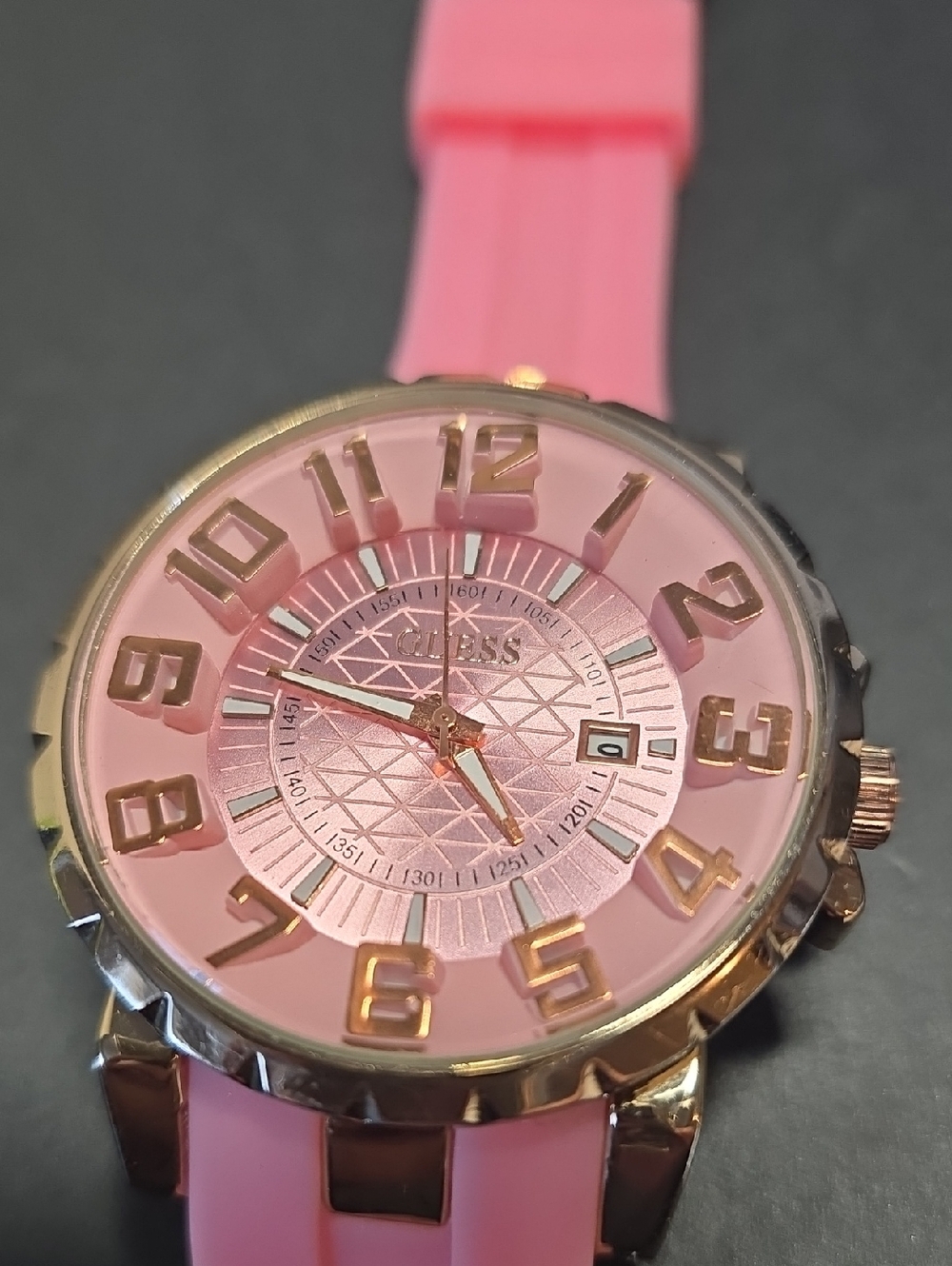 Pink Fashion Watch with Gold Accents